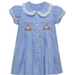 Blue Gingham Smocked  Dress-Pumpkins