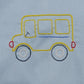 Blue Embroidered School Bus Bloomer Set