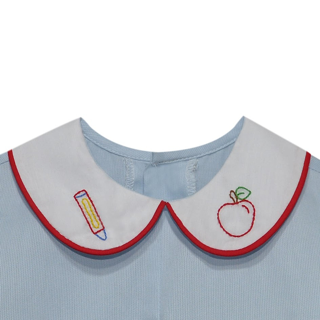 Blue Embroidered School Bus Bloomer Set