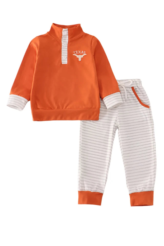 RUST TEXAS EMBROIDERY PANTS SET
