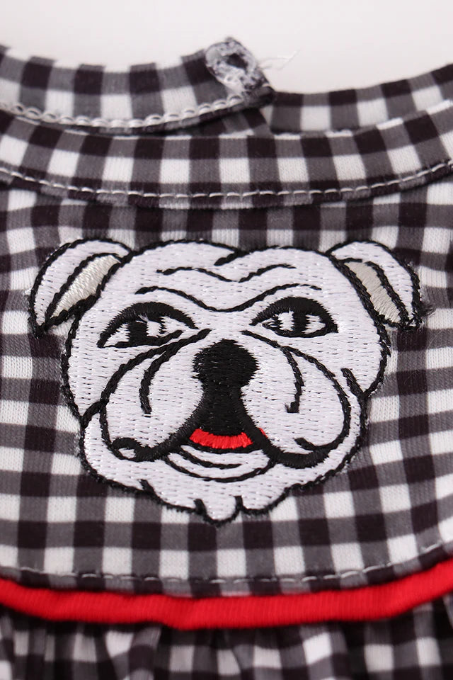 Black georgia embroidery gingham girl bubble