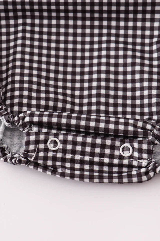 Black georgia embroidery gingham girl bubble