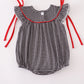 Black georgia embroidery gingham girl bubble