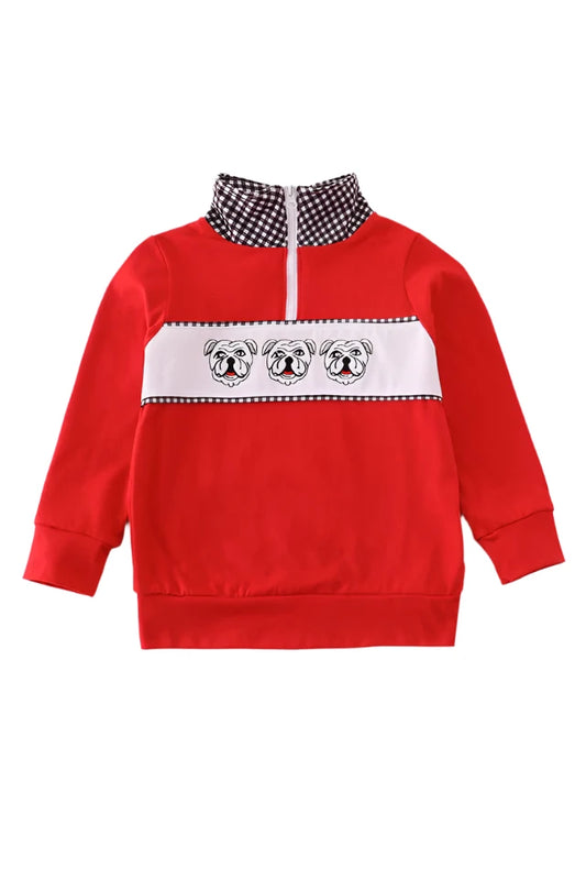 GEORGIA BULLDOG EMBROIDERY PULLOVER