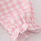 Pink plaid princess embroidered bubble