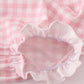 Pink plaid princess embroidered bubble