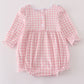 Pink plaid princess embroidered bubble