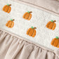 Fall Halloween & Thanksgiving Pumpkin Embroidery Smock Plaid Girls Dress