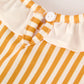 Fall Thanksgiving Turkey Smock Embroidered Orange Stripes Baby Girl Romper
