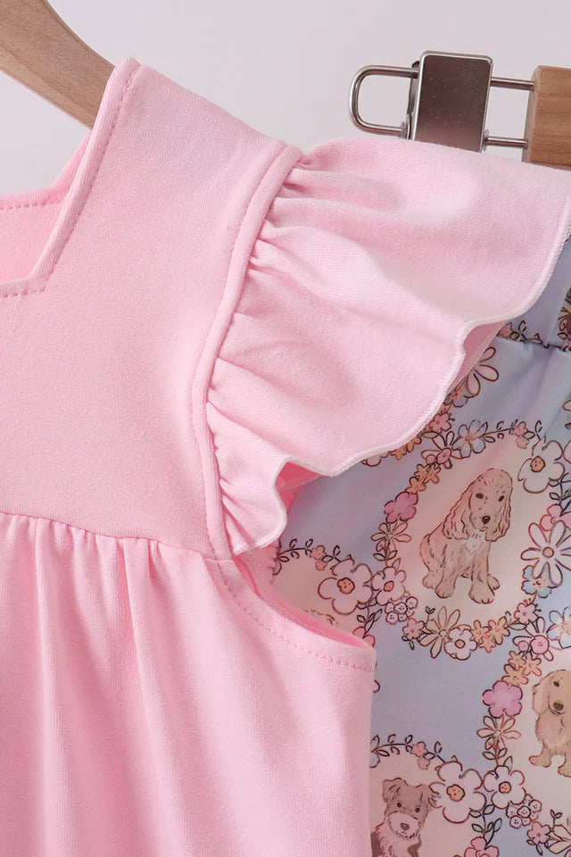 PINK PUPPY FLORAL PRINT RUFFLE SHORTS SET