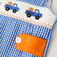 Fall Thanksgiving & Halloween Truck Smock Embroidery Baby Boy Romper