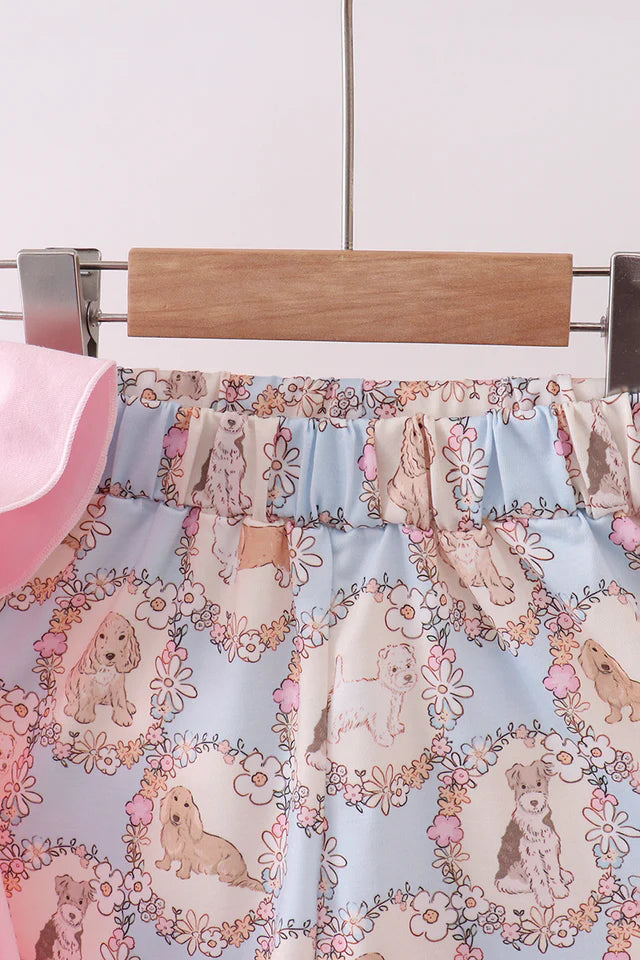 PINK PUPPY FLORAL PRINT RUFFLE SHORTS SET