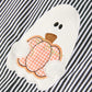 Halloween Striped Ghost Embroidered Baby Boys Romper
