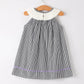Halloween Striped "Trick Or Treat" Smock Embroidered Baby Girl Dress