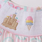 SAND CASTLE SMOCKED RUFFLE BUBBLE