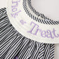 Halloween Striped "Trick Or Treat" Smock Embroidered Baby Girl Dress