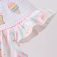 SAND CASTLE SMOCKED RUFFLE BUBBLE
