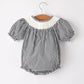 Halloween Striped "Trick Or Treat" Smock Embroidered Baby Girl Romper