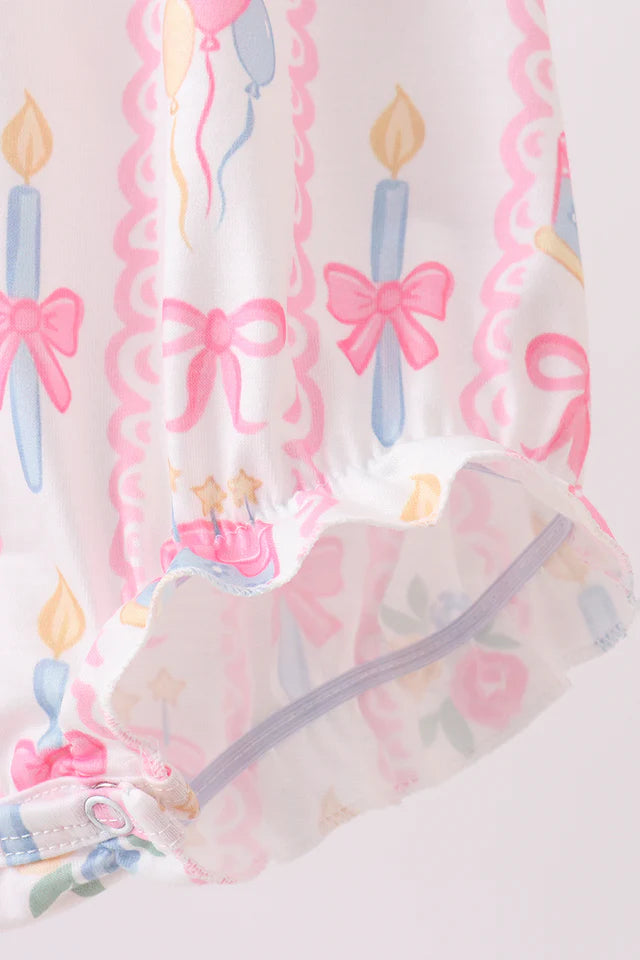 PINK BIRTHDAY CAKE SMOCKED BUBBLE