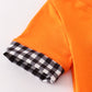 ORANGE HALLOWEEN CHARACTER FRENCH KNOT ROMPER