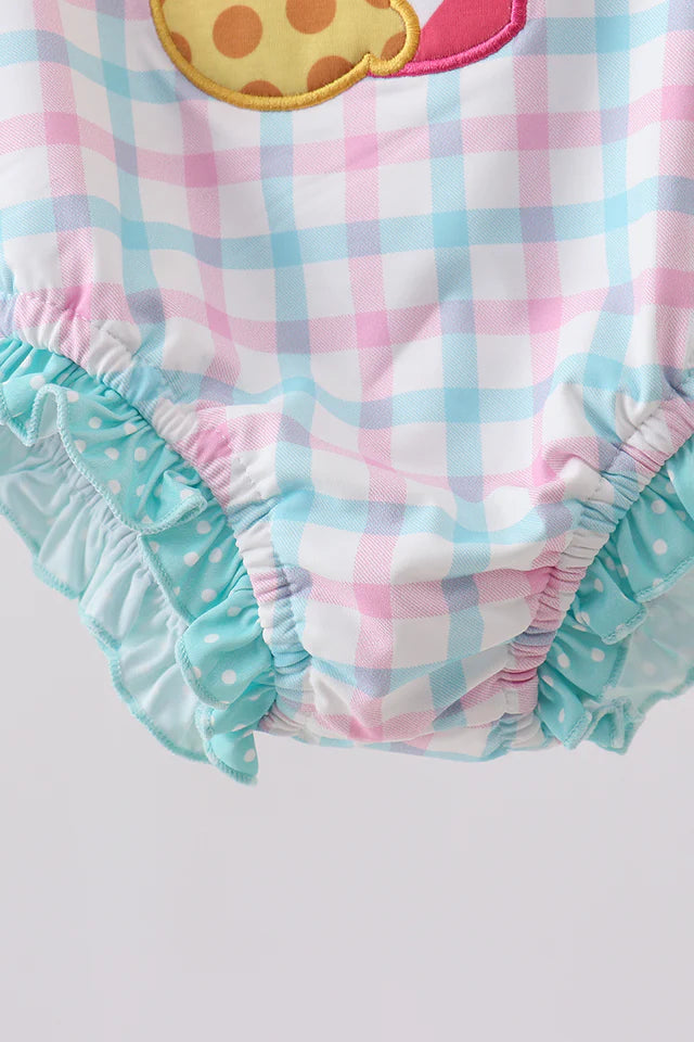 SUMMER PLAID APPLIQUE RASHGUARD