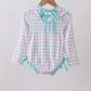 SUMMER PLAID APPLIQUE RASHGUARD