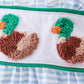 BLUE STRIPE DUCK FRENCH KNOT RUFFLE BUBBLE