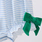 BLUE STRIPE DUCK FRENCH KNOT RUFFLE BUBBLE