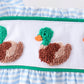 BLUE STRIPE DUCK FRENCH KNOT RUFFLE BLOOMER SET