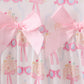 PINK BOW  SAND  CASTLE RUFFLE DRESS