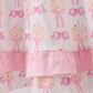 PINK BOW  SAND  CASTLE RUFFLE DRESS