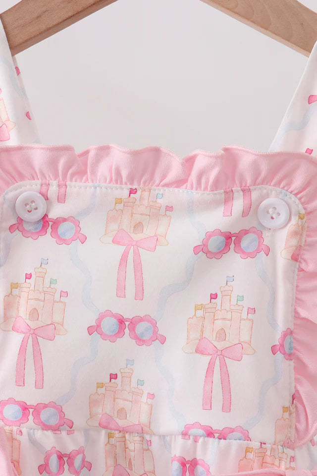 PINK BOW SAND  CASTLE RUFFLE BUBBLE