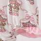 PINK CAROUSEL PRINT RUFFLE BUBBLE