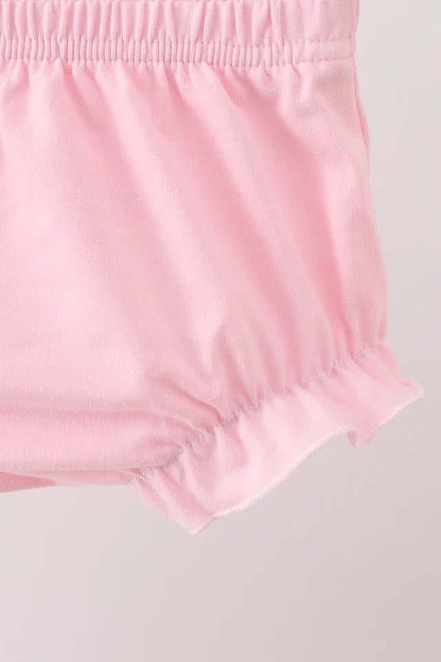 PINK CAROUSEL PRINT RUFFLE BLOOMER SET