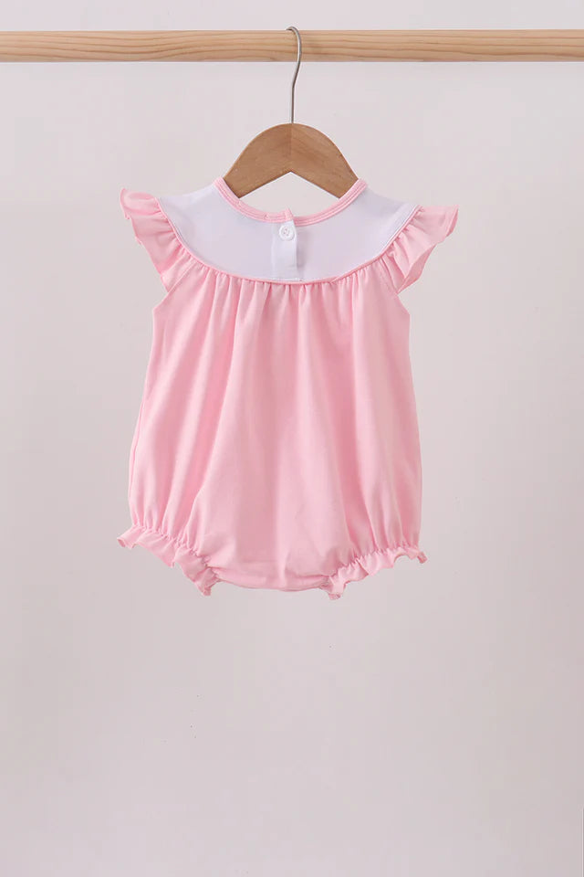 PINK CAROUSEL EMBROIDERY RUFFLE BUBBLE