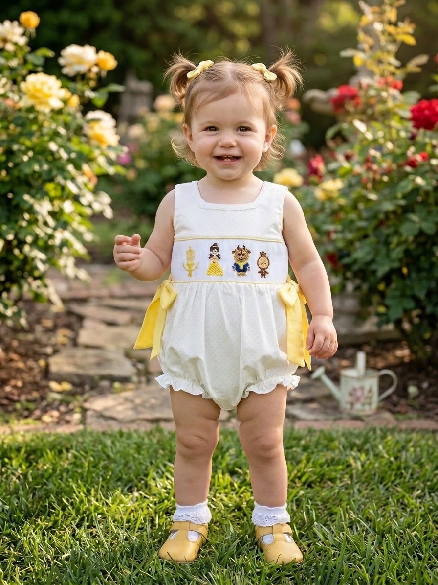 Beauty and the Beast smocked girl bubble