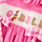 Fall Thanksgiving& Halloween "GOBBLE" Smock Embroidery Baby Girl Dress