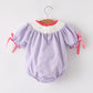 Halloween Spider Smock Embroidery Purple Girls Romper