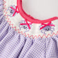 Halloween Spider Smock Embroidery Purple Girls Romper