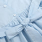 Light Blue Pumpkin Vine Smocked Dress