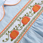 Light Blue Pumpkin Vine Smocked Dress