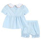 Light Blue Pumpkin Vine Smocked Dress and Bloomers