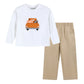 White Football Truck Shirt and Brown Pants Set
