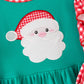 GIRLS CHRISTMAS SANTA CLAUS APPLIQUE COTTON DRESS