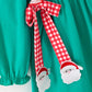 GIRLS CHRISTMAS SANTA CLAUS APPLIQUE COTTON DRESS