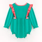 GIRLS CHRISTMAS SANTA CLAUS APPLIQUE COTTON ROMPER