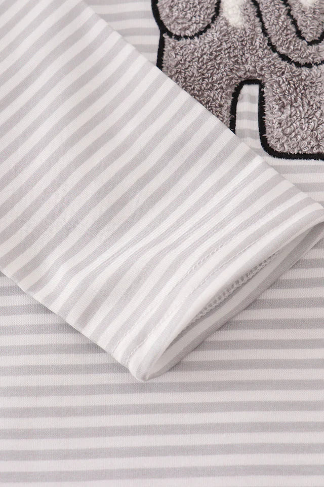 Alabama Elephant French Knot Striped Top