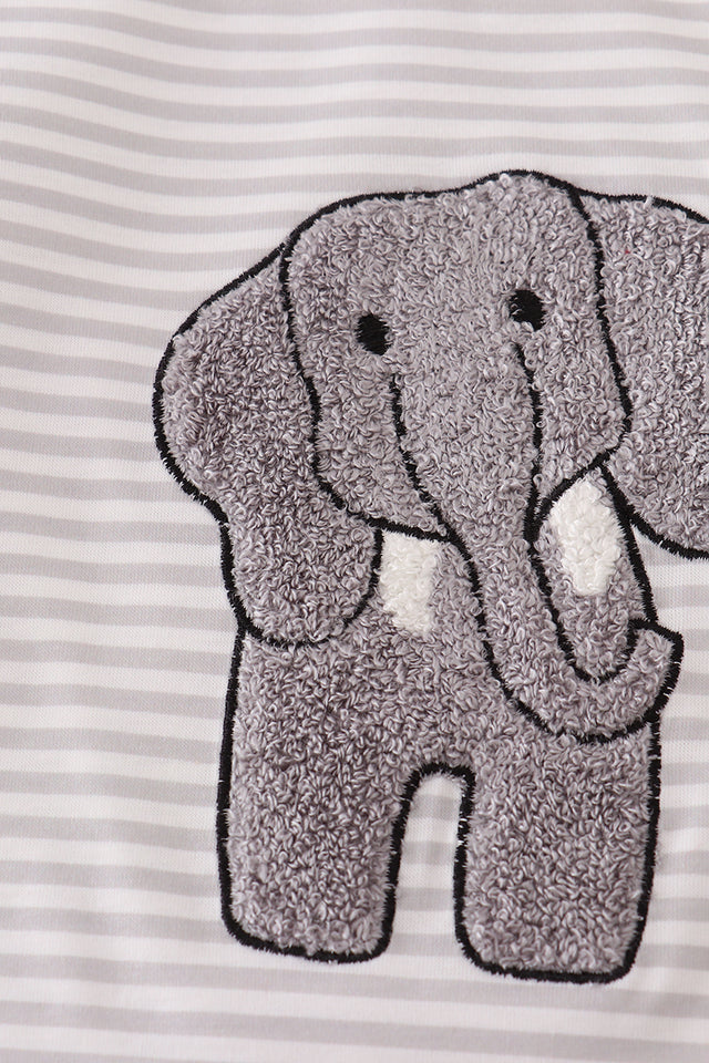 Alabama Elephant French Knot Striped Top
