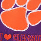 PURPLE I LOVE CLEMSON APPLIQUE RUFFLE BUBBLE