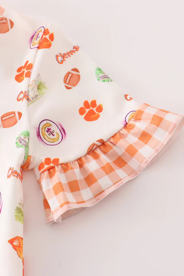 CLEMSON FOOTBALL BABY GIRL ROMPER